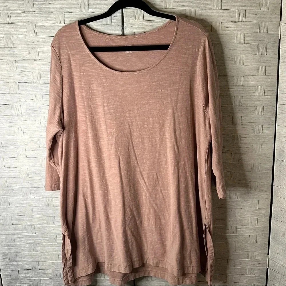 Pure Jill 3/4 length T-shirt‎ tunic link 100% cotton, casual Lagenlook plus size